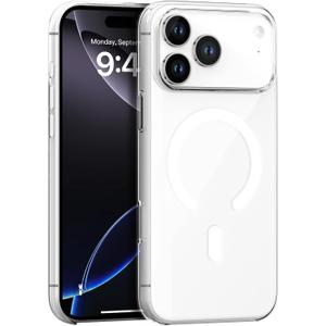 for iPhone 17 Pro Case Magnetic Clear,Compatible with Magsafe,Non-Yellowing,Rugged Shockproof Cover,Protective Transparent Back Bumper Cell Phone Cover for iPhone 17 Pro 6.3 inch 2025