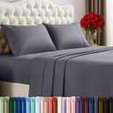 Utopia Bedding King Sheet Set  4 Piece Bed Sheets for King Size Bed, Soft and Breathable Microfiber, Includes 1 Fitted Sheet, 1 Flat Sheet and 2 Pillowcases (Grey)