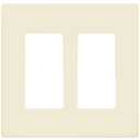 2 x ENERLITES Screwless Decorator Wall Plate Child Safe Outlet Cover, Size 2-Gang 4.68" H x 4.73" L, Unbreakable Polycarbonate Thermoplastic, SI8832-LA, Glossy, Light Almond