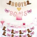 Boots or Bows Gender Reveal Decorations, Boots and Bows Gender Reveal Party Supplies for Brown Pink Western Cowboy or Cowgirl Pink and Brown Banner Garland for Baby Shower Boy or Girl