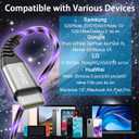 USB C to C 6ft 60W 3A Fast Charging LED Cable for iPhone 15/15 Pro/15 Plus/15 Pro Max/iPad Pro 2022/Air, Samsung S23 (Purple)