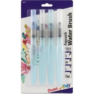 Pentel Arts Aquash Water Brush Assorted Tips, Pack of 4 (FRHBP4M)