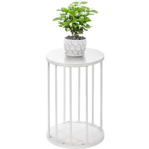Plant Stand Indoor,small plant stool,Flower Pot Corner stand holder,Mid Century Heavy Duty Metal Tall Home Decor,Modern Round End Table,Small Rustic Display Stand for Living Room,Bedroom(White,18In)