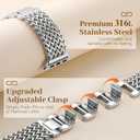 Metal Band Compatible with Apple Watch Bands for Women, Dressy Stainless Steel Link Bracelet, Designer Strap for iWatch, Size: 38mm/40mm/41mm/(42mm-Series 11 10)