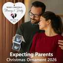 NewEleven Pregnancy Announcement Gifts for Husband Wife Family, Gender Reveal Gifts, Pregnancy Gift for Expecting Mom, for New Mom, New Dad, New Parents - Ornament (See You in 2026 White Heart)