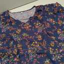 YESNO Summer Floral Midi Dresses for Women V Neck Puff Short Sleeve Frill Trim Dress with Pockets 3XL EVX CR030
