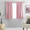 DONREN Pink Curtains for Kids Room - Home Decoration Privacy Protection Blackout Thermal Insulated Window Drape with Rod Pocket (Set of 2 Panels,42 x 45 Inch)