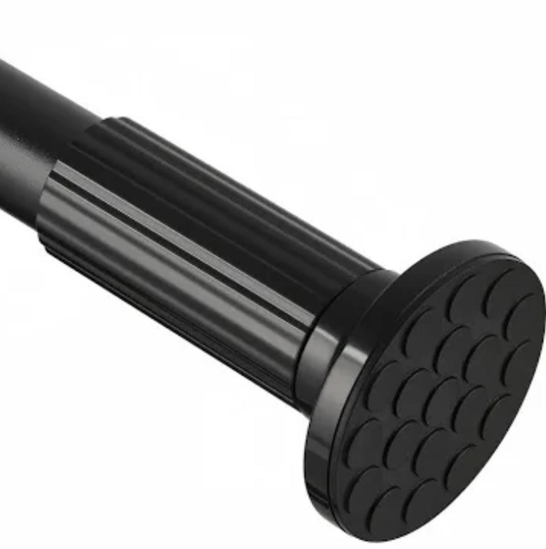 MOFAOTU Tension Curtain Rod, Shower Curtain Rod, 46-128 inch, No Drill Window Curtain Rod, Rustproof Adjustable Shower Rods for Bathroom, Extra Long For Outdoor, Living Room, Black