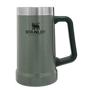 STANLEY Stay-Chill Beer Stein 24 oz | Heavy Duty Big Grip Handle | Beer Tumbler Drink Cup, Holds 2 Cans | Insulated Stainless Steel Party Mug | BPA-Free | Hammertone Green