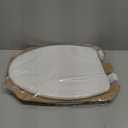 Mayfair Linden Slow Close Toilet Seat, Non Slip Heavy Duty Wood, Easy Install, Elongated, White