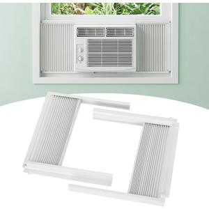 Window Air Conditioner Side Panels Fit for 8000BTU, AC Side Panels with Frame for Window Units, AC Window Unit Side Panels, Universal AC Accordion Filler, Window AC Curtain Replacement 2 Pack
