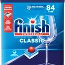 Finish Classic Dishwasher Pods, No Pre-Rinse Dishwasher Detergent Soap For Clean & Shine everyday with grease fighting Power, 84 count
