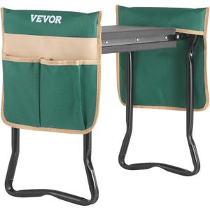 VEVOR Folding Garden Kneeler and Seat Heavy Duty, Widened 8" EVA Foam Pad, Portable Garden Stool with Tool Bags, Gardening Bench to Relieve Knee & Back Pain, Great Gifts for Seniors, Women, Parents (Green)