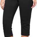 GRAPENT Capris Jeans for Women High Waisted Trendy Pull On Elastic Waist Split Hem Skinny Stretchy Denim Capri Pants (XL, Washed Black)