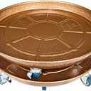 Mornteko Plant Pallet Caddy, Heavy Duty Metal Planter Pot Mover, Plant Pot Pallet Dolly Caster with Iron Wheels, 2 Pack (20.07 inches, Bronze)