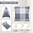 forestfish Wearable Blanket Compact Pillow 2-in-1, Lap Blanket Poncho with Button Plaid Throw Cushion for Home Office Sofa