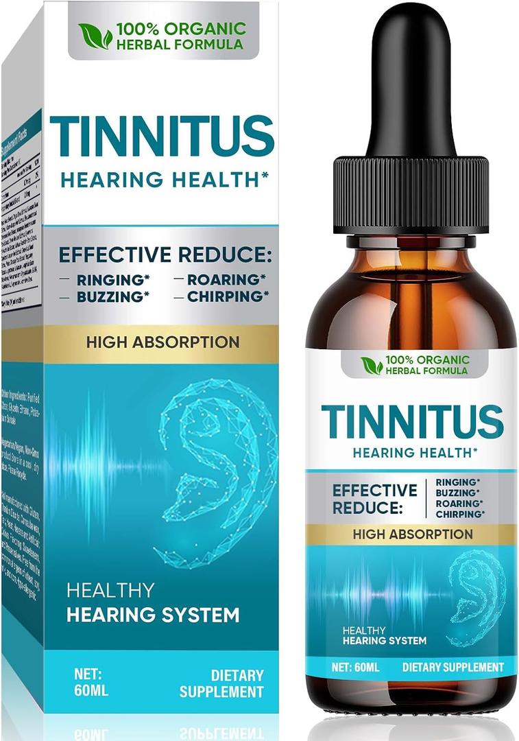 Tinnitus Relief for Ringing Ears, Natural Tinnitus Support Drops, Effective Support for Men & Women, 2 Fl Oz