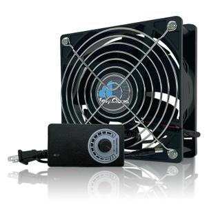 Computer Fan with AC Plug, 120mm Variable Speed Axial Muffin PC Fan with Controller 120V 110V 220V Small 12V Case Cooling for PC Server Cabinet DVR TV Router Receiver Xbox Greenhouse