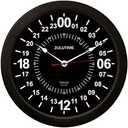 Trintec 24 Hour Military Time SWL Zulu Time Black Wall Clock 10" Dial