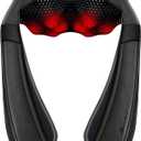 Mirakel Shiatsu Neck & Back Massager with Heat - Deep Tissue Neck, Back & Shoulder Pain Relief - Ergonomic Design Shoulder Massager, Electric Kneading Whole Body Massage Pillow Gifts for Women, Men Gun Gray Green