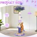 Cat Scratching Post for Indoor Large Adults,45'' Tall Vertical Cat Scratcher with 3.5Inch Diameter Sisal Post for Protect Furniture,Cute Tree with Interactive Ball Toys Self Groomer Brush for All Cats