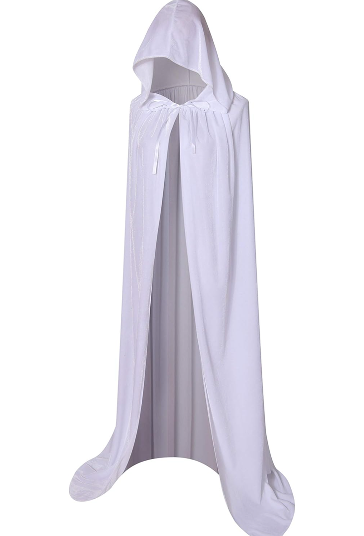 Long Hooded Cloak Velvet Cape Witch Costume Halloween Costumes for Women Men