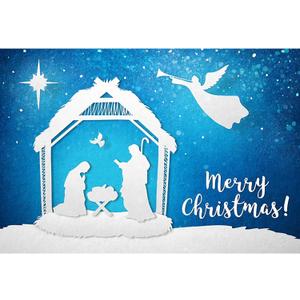 deFouliao Nativity Scene Backdrop Merry Christmas Baby Jesus in The Manger Photography Background Church Religious Holiday Xmas Party Wall Outdoor Decor Photo Studio Props, 7x5ft