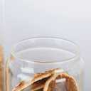 Glass Storage Jars with Wood Lid [Set of 5], Airtight Food Containers Stackable for Coffee Beans| Nuts| Pasta (25oz*2+34oz*2+54oz)