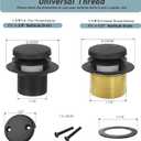 Tip-Toe Bathtub Drain Kit with Two-Hole Overflow Plate, Premium Quality Bath Tub Drain Replacement fits for All Bathtub, Universal Fine/Coarse Thread Bathtub Stopper (Matte Black)