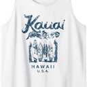 Hawaii Kauai Vintage Hawaiian Surfing Retro Tank Top, White Small