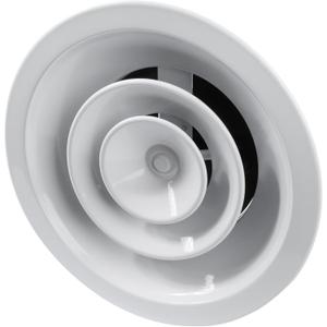 Repa Market 6" Inch Round Aluminum Ceiling Diffuser - Industrial Supply or Exhaust Ventilation - Vertical, Horizontal Air Flow - HVAC Air Conditioning Duct Cover for Home, Office, Warehouse 10" Inch (6" Neck)