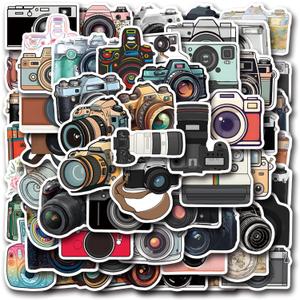 Camera Stickers 55PCS Photographer Photography Cameraman Waterproof Vinyl Decals for Water Bottles Cup Laptop Mobile Phone Skateboard Scrapbooking (Colour-A)