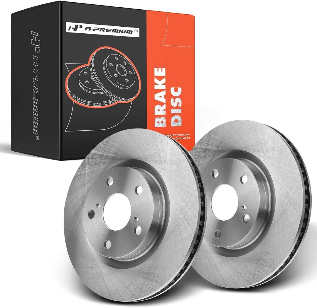 A-Premium 11.65 inch (296mm) Front Vented Disc Brake Rotors Compatible with Select Toyota, Lexus, Scion and Pontiac Models - Camry, Avalon, Rav4, Matrix, Mirai, Corolla IM, ES300H, ES350, Vibe, IM