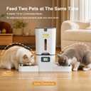 TYM Automatic Cat Feeder 2 Cats, 7L Cat Dry Food Dispenser with Double Bowls, Dual Auto Dog Feeder with Programmable Timer, Dual Power Supply, Easy to Clean for Multiple Cats and Small Dogs