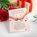 4 x Ogeby Romantic Hand Holding Valentine's Day Card for Him Her, Valentines Love Letter Card for Husband Wife Partner, Every Day With You To My Favorite Day