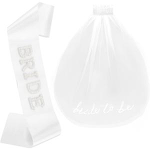 Chanaco Bride to Be Sash Bachelorette Party Favors Bridal Shower Decorations Engagement Accessories White Veil with Comb Pearl Sashes for Women Wedding Gifts