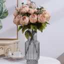 Duovlo Artificial Peony Silk Flowers Fake Flowers Vintage Wedding Home Decoration,Pack of 1 (Light Champagne)