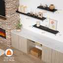 Black Floating Shelves 24 Inch, Modern Wall Hanging Book Shelf for Bedroom