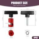 2PCS Car Hood Prop Rod, Support Rod Retainer, Multi-Purpose Spark Plug Gap Caliper Tools, Metal Vehicle Hood Strut Clamp, Universal Snap-on Automotive Support Lift Accessories, 2 Pack (Red)