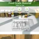 Utensil Holder for Countertop with Lid, Plastic Silverware Tray for Drawer, 5 Compartments Flatware Organizer, Transparent