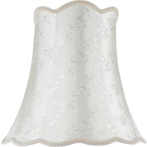 Aspen Creative 34002 Transitional Scallop Bell Shape Spider Construction Lamp Shade in Ivory, 16" wide (10" x 16" x 15")