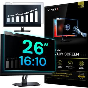 VINTEZ 26 Inch 16:10 Privacy Screen for Computer Monitor and Laptop - Anti Glare Protector Film Blue Light Filter Eye Protection - Computer Screen Privacy Shield, [1 Pack]