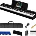 TERENCE P50 88 Key Weighted Keyboard Full Size Weighted Keyboard Piano 88 Keys with 2 * 25W Stereo Speakers,Digital Keyboard with Bluetooth,MIDI,Pedal,Audio/Video Recording,for Beginners and Advances