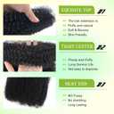 16 Inch Afro Kinkys Bulk Human Hair Kinky Curly Braiding Hair for Mini Twist 50g/Pack Natural Black 4C Dreadlock Extensions for Permanent Sister Locs/Mini Twists/Braids/Repair Can Dye and Bleach