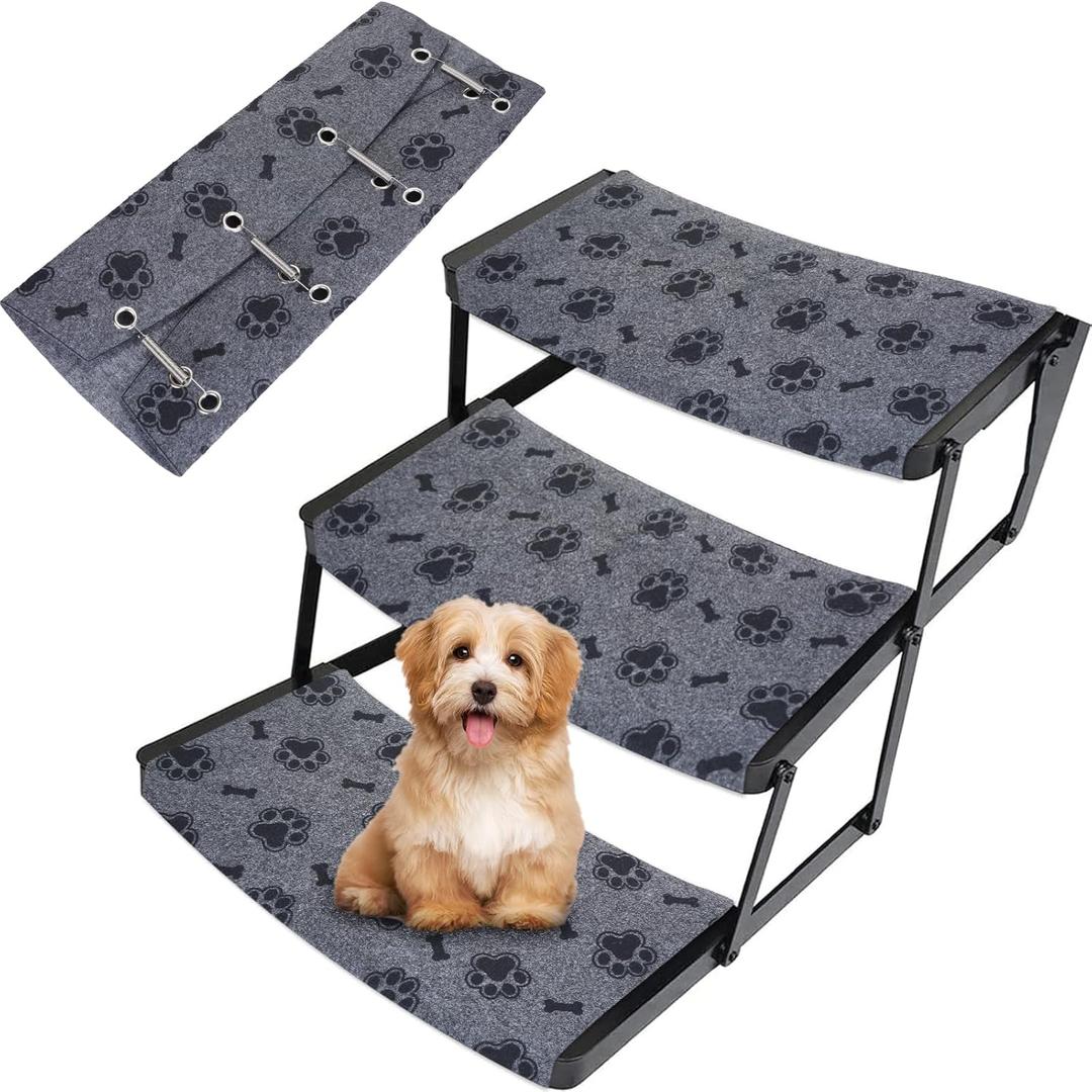 Tinideya 3 Packs RV Step Covers 22" Wide RV Step Rug with Install Hook Stair Covers Fit 8" to 11" Deep Camper Step Carpet Camper Accessories for Wide Radius Steps Travel Outdoor