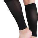 Lin Performance Medical Calf Compression Sleeve for Women and Men Lightweight Footless Socks for Nurses, Pregnant, Travel and Flight, Varicose Veins, Post Surgery Recovery, Edema (Medium, Black/20-30mmhg)