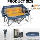 Heated Double Camping Chairs with 3 Levels Adjustable Temperature, Grey