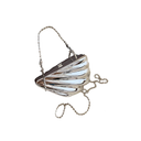 Shell Purse Hard Acrylic Clutch Purse Shell Shape Metallic Shoulder Crossbody Evening Bag with Beaded Chain Fancy
