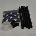 Barcetine Flag Pole Kit with 3x5 US Flag - Includes 6ft Heavy Duty Tangle Free Flagpole,Weather Resistant 3x5 Embroidered American Flag,Aluminum Holder Bracket,for Outside House,Porch,Outdoor (Black)