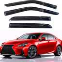 KPY Rain Guards Fit for 2014-2020 Lexus IS200t IS250 IS300 IS300h IS350 IS350F, Out-Channel Window Visors Vent Wind Deflectors 4PC, Car Accessories for 14-20 Lexus is Series